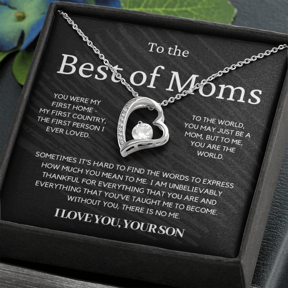 To The Best Of Moms | Without You There Is No Me | Necklace - Gift for Mother's Day From Son, Gift for Mom, You Were My First Country 4F