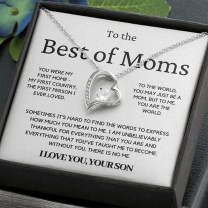 To The Best Of Moms | Without You There Is No Me | Necklace - Gift for Mother's Day From Son, Gift for Mom, You Were My First Country 1F