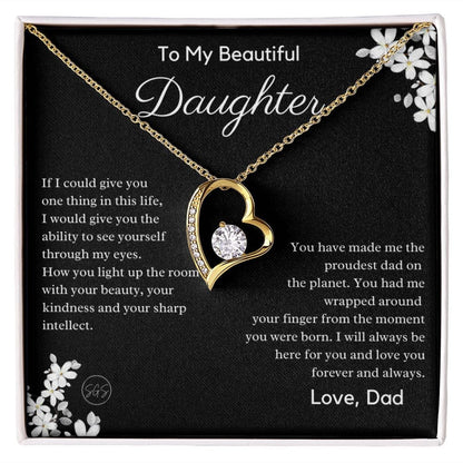 Daughter Gift (From Dad) | Father to Daughter Necklace, Birthday Gift To Daughter From Dad, Daughter Necklace, Proud Dad, Christmas Gift 02