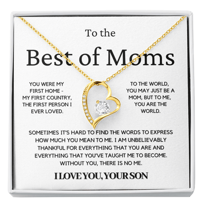 To The Best Of Moms | Without You There Is No Me | Necklace - Gift for Mother's Day From Son, Gift for Mom, You Were My First Country 1F