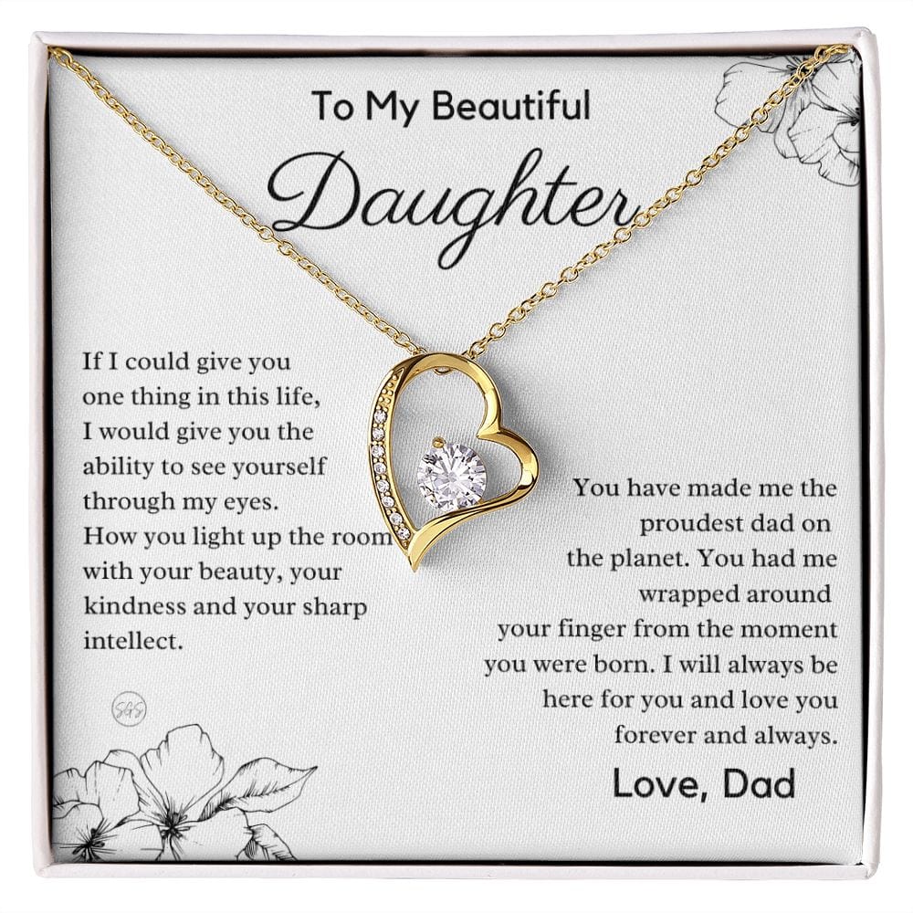 Daughter Gift (From Dad) | Father to Daughter Necklace, Birthday Gift To Daughter From Dad, Daughter Necklace, Proud Dad, Christmas Gift 01