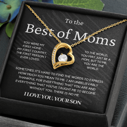 To The Best Of Moms | Without You There Is No Me | Necklace - Gift for Mother's Day From Son, Gift for Mom, You Were My First Country 4F