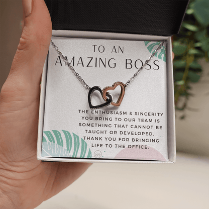 Gift for an Amazing Boss - Thank You Gift, Office Gift, Boss' Day Necklace 1215bjH