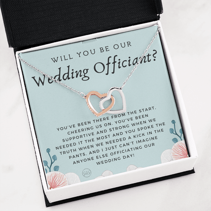 Wedding Officiant Proposal Gift | Will You Marry Us? Will You Be Our Officiant? For Friends, Best Friend Bestie Necklace Bridal Party 0817ehA