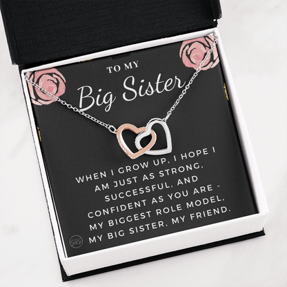 Big Sister Gift | Necklace for Older Sister, Christmas Idea, Birthday Present from Younger Sister, Best Big Sis, Heartfelt & Cute 1111kHA
