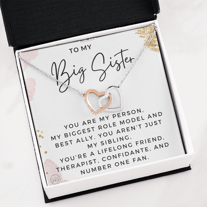Big Sister Gift | Necklace for Older Sister, Christmas Idea, Birthday Present from Younger Sister, Best Big Sis, Heartfelt & Cute 1111cHA