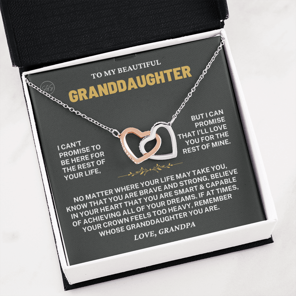 [ALMOST SOLD OUT] To My Granddaughter - Love Grandpa - Beautiful Gift Set - SS117 | Granddaughter Gift, Teen Girl Necklace, Birthday Heart