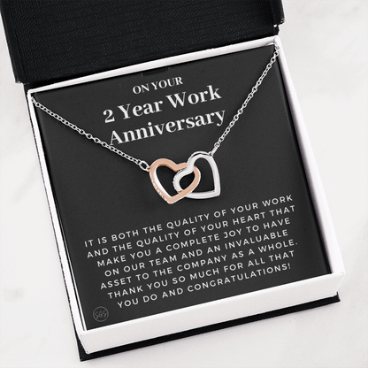 2 Year Job Anniversary Gift | Thank You Gift from Boss, Employee Work Appreciation, Co-Worker, Congrats, Years of Service AN02H
