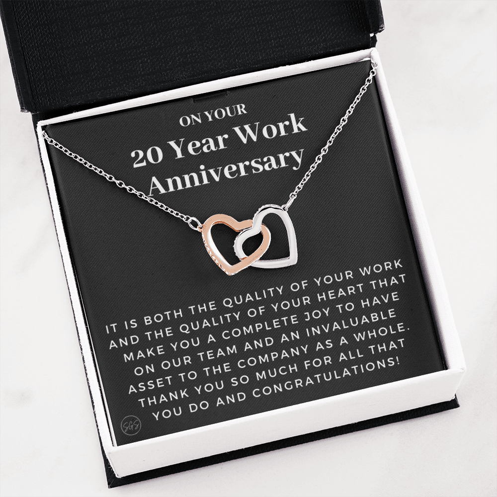 20 Year Job Anniversary Gift | Thank You Gift from Boss, Employee Work Appreciation, Co-Worker, Congrats, Years of Service AN20H