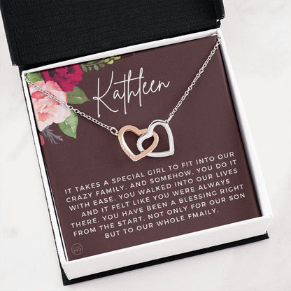 Custom Son's Girlfriend Gift | Personalized Name Necklace Gift, Christmas Gift For Sons Girlfriend, Birthday Gift for Her, Cute Small Gift
