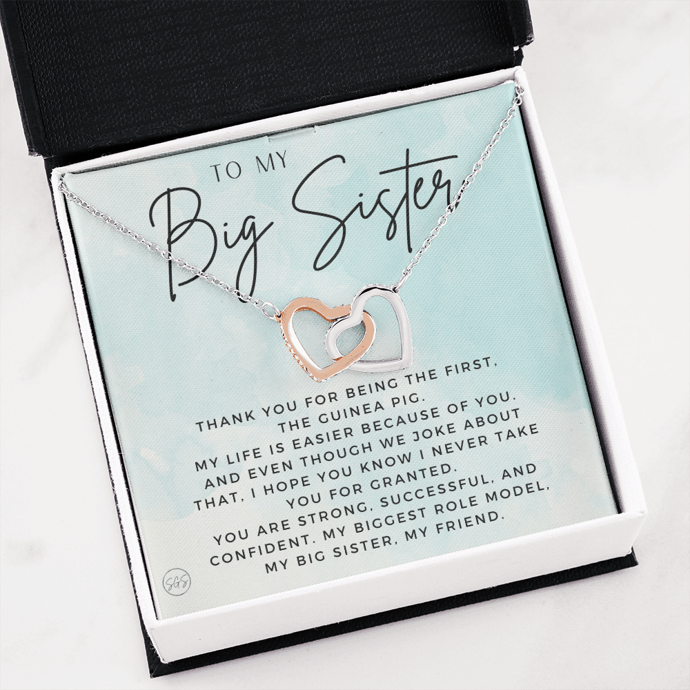 Big Sister Gift | Necklace for Older Sister, Christmas Idea, Birthday Present from Younger Sister, Best Big Sis, Heartfelt & Cute 1111IHA