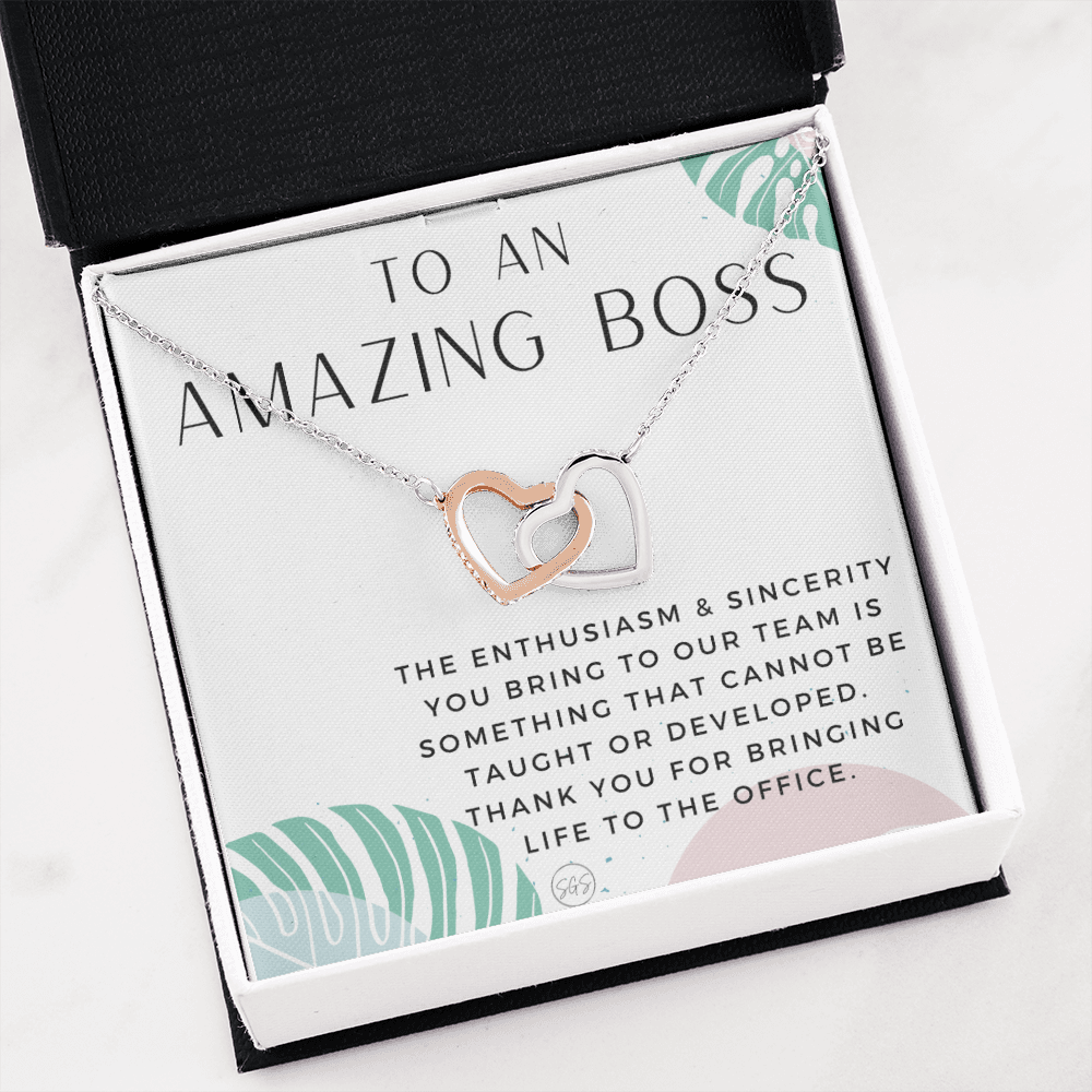 Gift for an Amazing Boss - Thank You Gift, Office Gift, Boss' Day Necklace 1215bjH