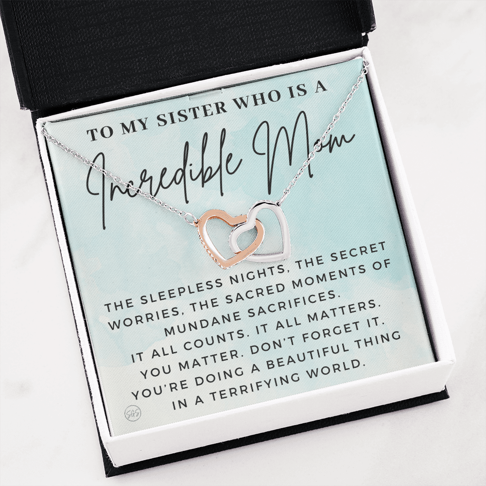 My Sister, An Incredible Mom | Gift for Pregnant Sister, Mother's Day Gift for Sister, Christmas Present for Sister-in-Law, New Mom, Second Child Baby Shower 1112sdHA