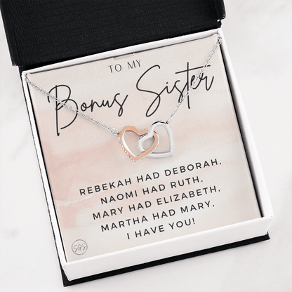 Bonus Sister Gift | Sister in Law Gift, Best Friend Necklace, Roommate, Step Sister, Christian, Birthday 25th, 16th, 30th, Christmas 1104fHA