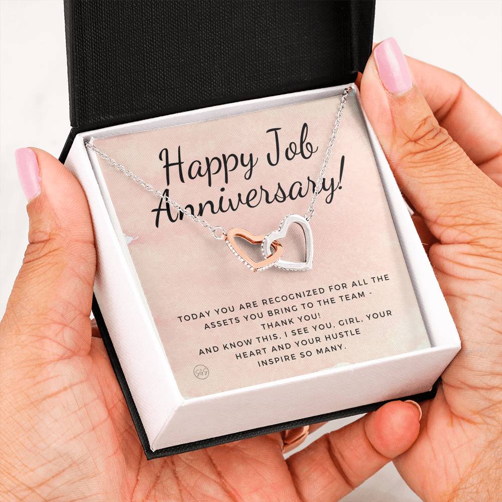 Job Anniversary 0707e Hearts Necklace