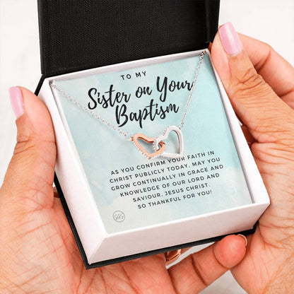 sister baptism 0707m Hearts Necklace