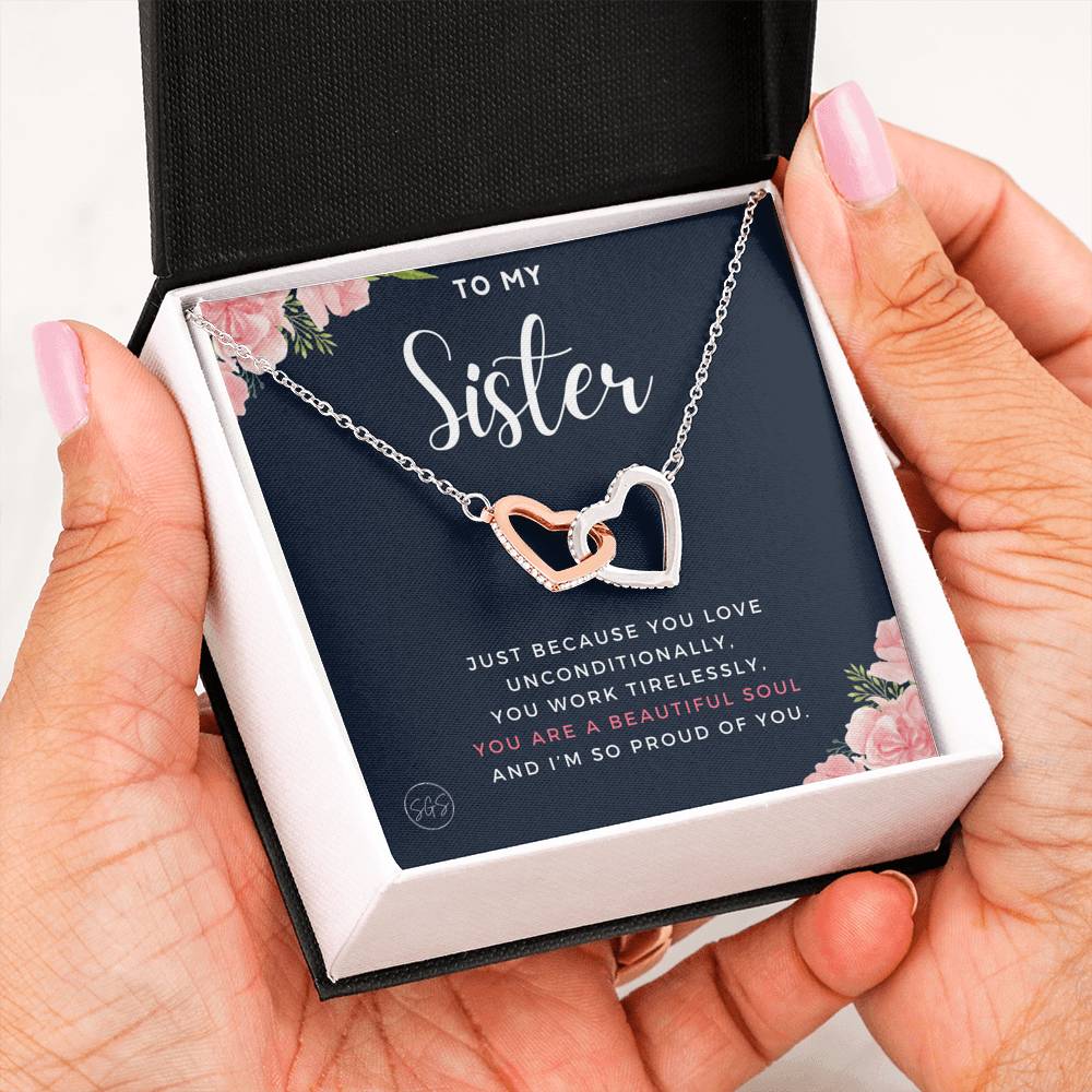 sister proud of you 0707j Hearts Necklace