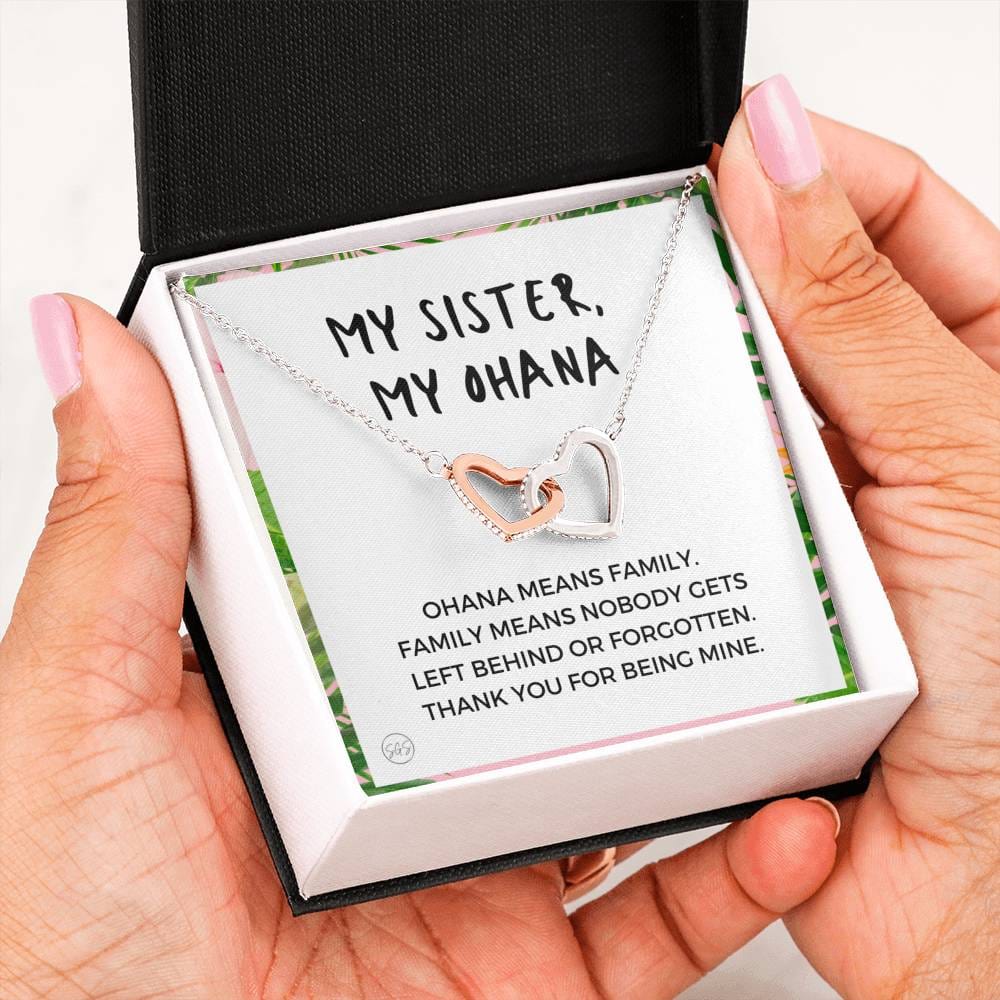 0929 ohana sister Hearts Necklace