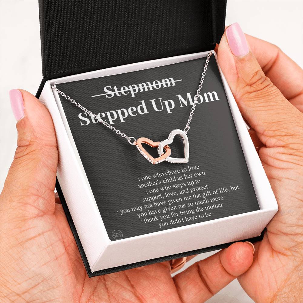 Stepped Up Mom | Gift for Stepmom, Bonus Mom, Stepmother, Mother's Day Present, Grandma, Second Mama, From Step Daughter Son, Christmas, Birthday, Foster 1105dH