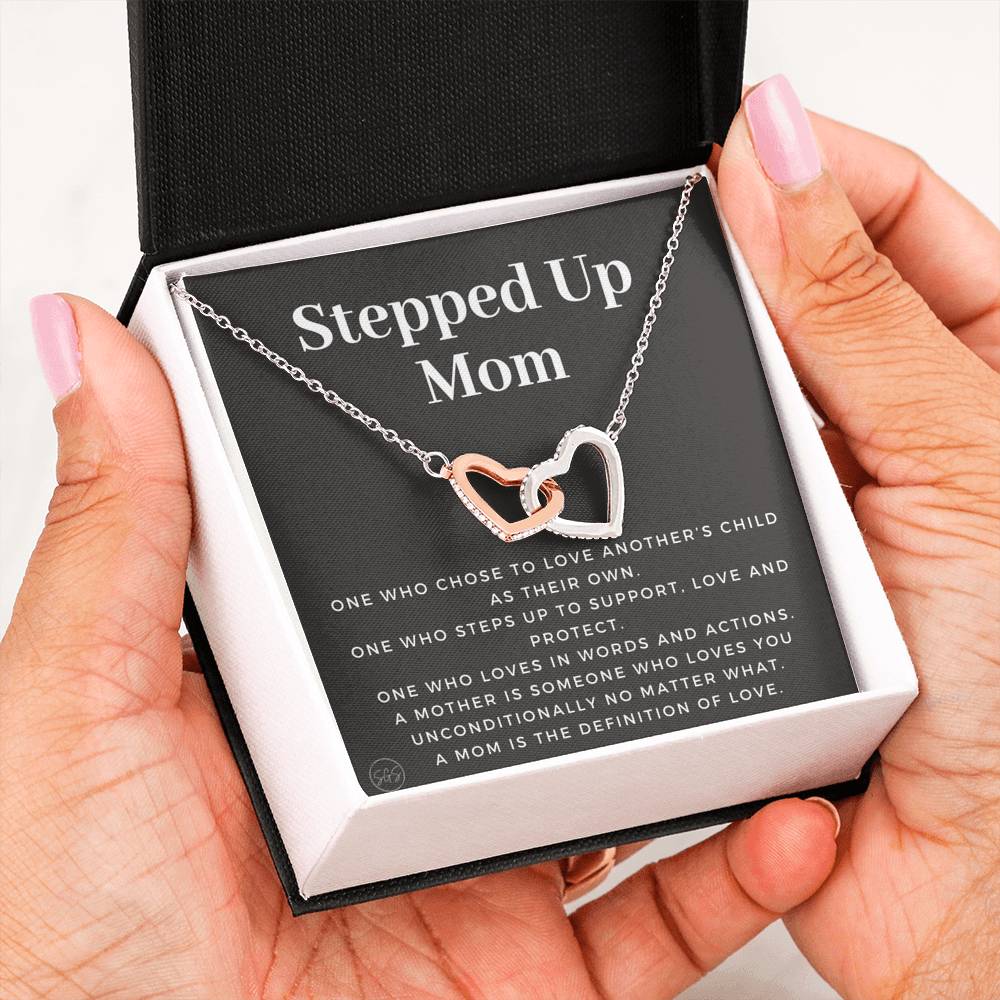 Stepped Up Mom | Gift for Stepmom, Bonus Mom, Stepmother, Mother's Day Present, Grandma, Second Mama, From Step Daughter Son, Christmas, Birthday, Foster 1105bH