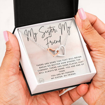 0625B My Sister, My Friend Hearts Necklace