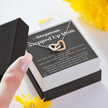 Stepped Up Mom | Gift for Stepmom, Bonus Mom, Stepmother, Mother's Day Present, Grandma, Second Mama, From Step Daughter Son, Christmas, Birthday, Foster 1105cH