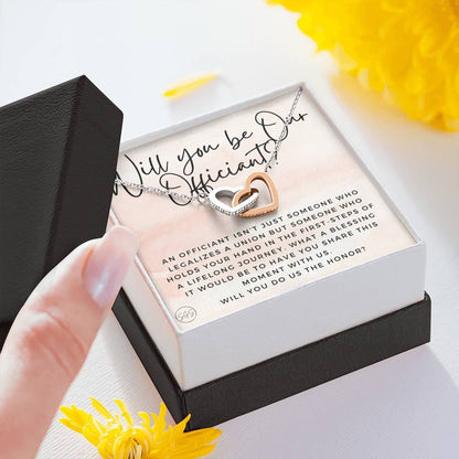 Wedding Officiant Proposal Gift | Stuff Gina Says, Will You Marry Us? Will You Be Our Officiant? For Friends, Best Friend Bestie Necklace Bridal Party 0817cH
