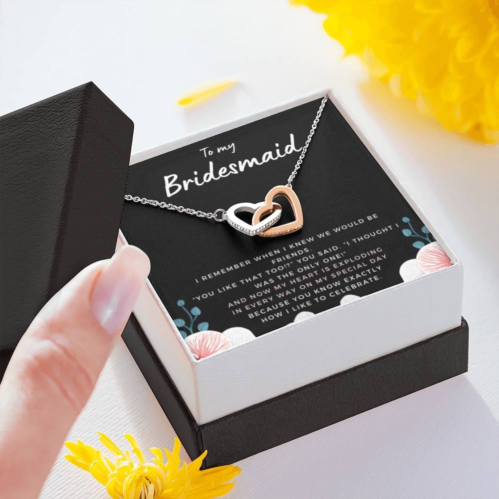 BridesmaidHeartExploding3 Hearts Necklace