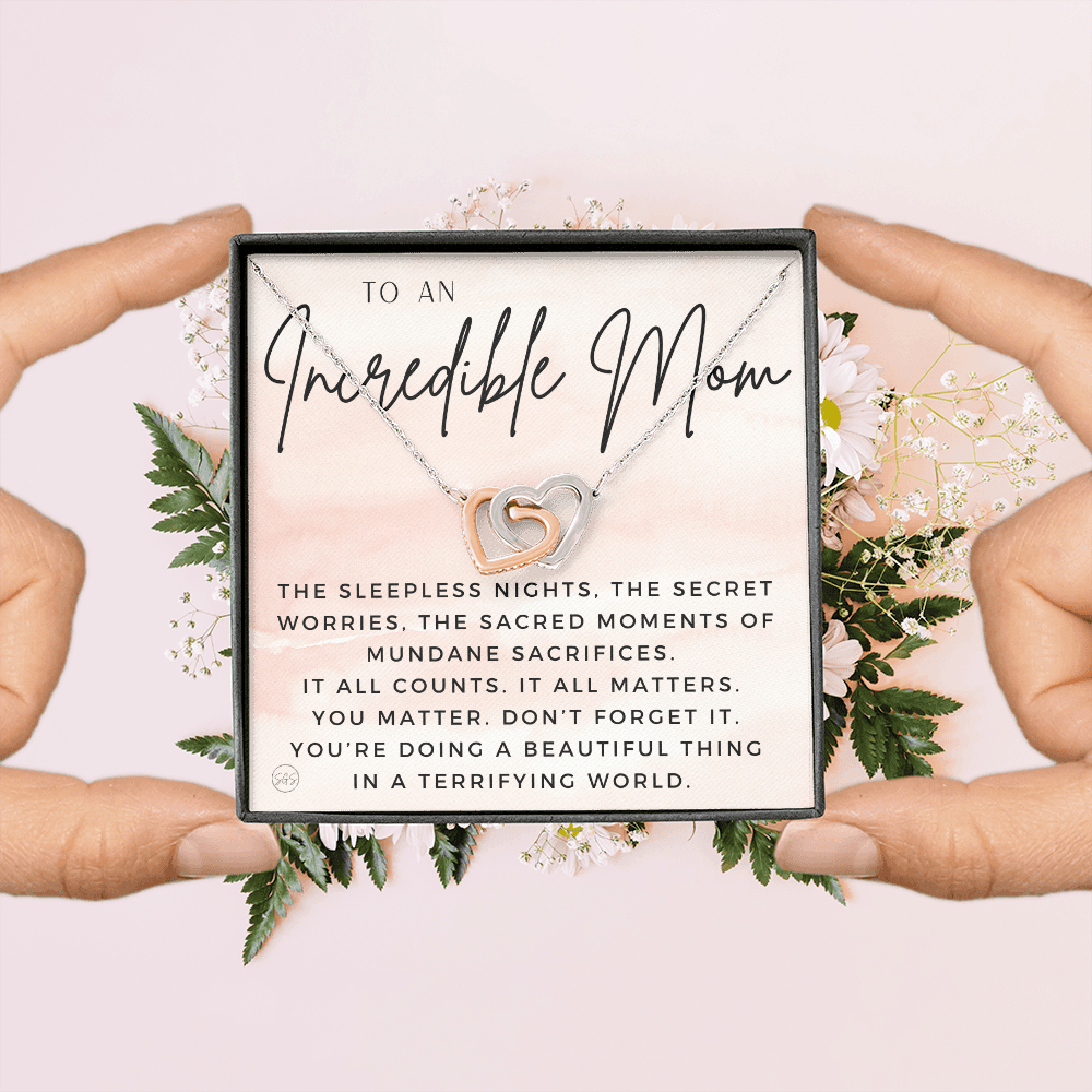 For An Incredible Mom | Gift for Mom, Christmas Gift, Mother's Day Necklace, From Daughter, Gift for New Mom, Pregnant Sister Gift 1112aaeHA