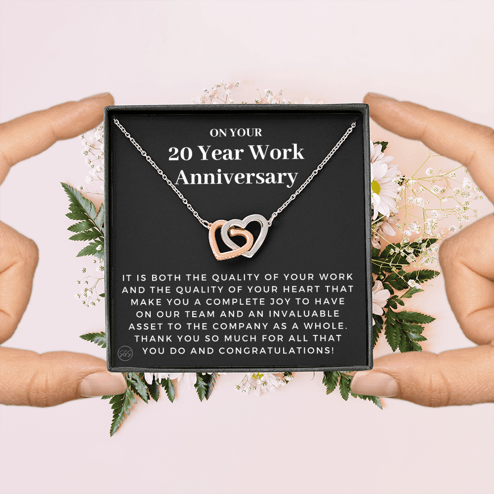 20 Year Job Anniversary Gift | Thank You Gift from Boss, Employee Work Appreciation, Co-Worker, Congrats, Years of Service AN20H