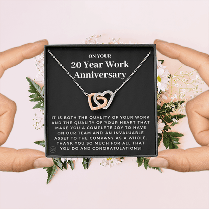 20 Year Job Anniversary Gift | Thank You Gift from Boss, Employee Work Appreciation, Co-Worker, Congrats, Years of Service AN20H