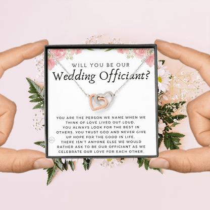 Wedding Officiant Proposal Gift | Will You Marry Us? Will You Be Our Officiant? For Friends, Best Friend Bestie Necklace Bridal Party 0817fhA