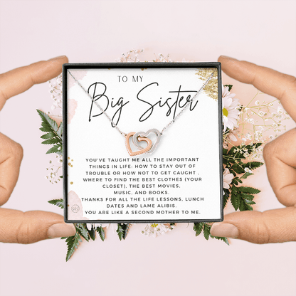 Big Sister Gift | Necklace for Older Sister, Christmas Idea, Birthday Present from Younger Sister, Best Big Sis, Heartfelt & Cute 1111fHA