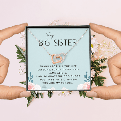 Big Sister Gift | Necklace for Older Sister, Christmas Idea, Birthday Present from Younger Sister, Best Big Sis, Heartfelt & Cute 1111gcHA