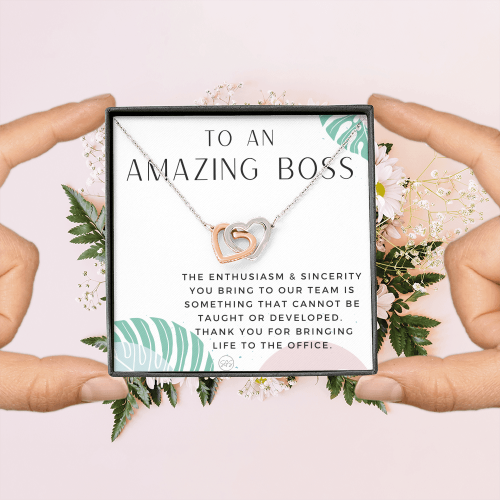 Gift for an Amazing Boss - Thank You Gift, Office Gift, Boss' Day Necklace 1215bjH