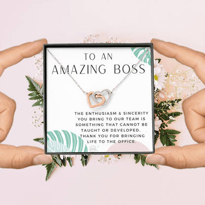 Gift for an Amazing Boss - Thank You Gift, Office Gift, Boss' Day Necklace 1215bjH