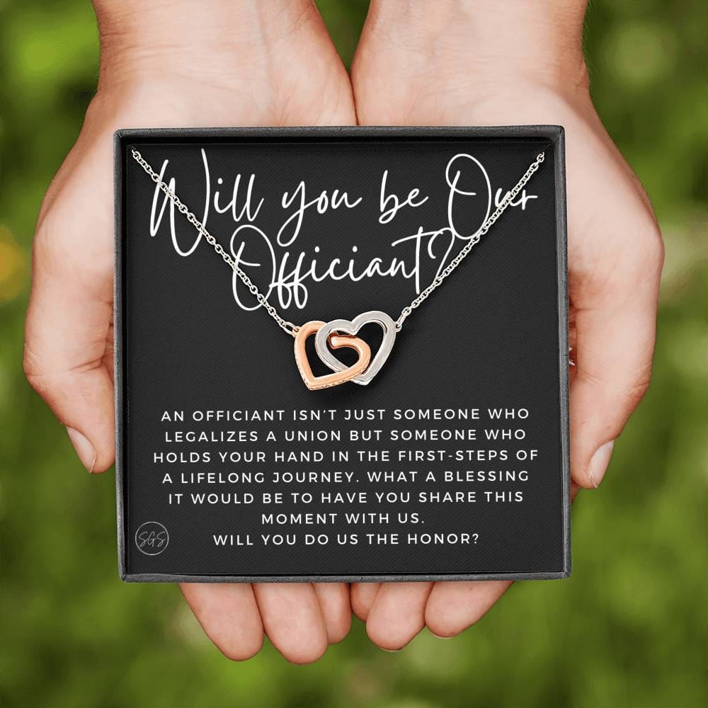 Wedding Officiant Proposal Gift | Stuff Gina Says, Will You Marry Us? Will You Be Our Officiant? For Friends, Best Friend Bestie Necklace Bridal Party 0817cH