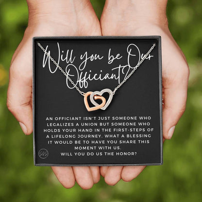 Wedding Officiant Proposal Gift | Stuff Gina Says, Will You Marry Us? Will You Be Our Officiant? For Friends, Best Friend Bestie Necklace Bridal Party 0817cH