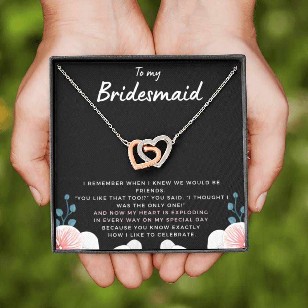 BridesmaidHeartExploding3 Hearts Necklace