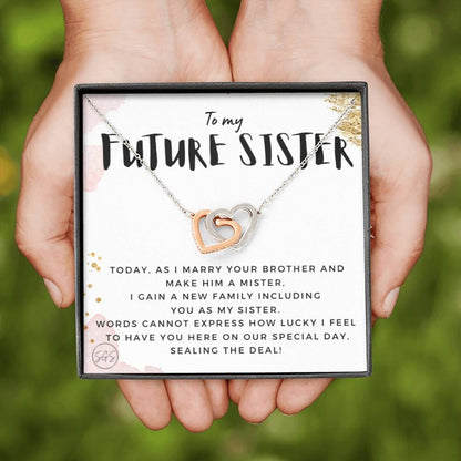To My Future Sister | Stuff Gina Says, Thank You Gift from the Bride, Sister of the Groom, Wedding, Rehearsal Dinner, Necklace, Cute Minimalist Jewelry 0624I