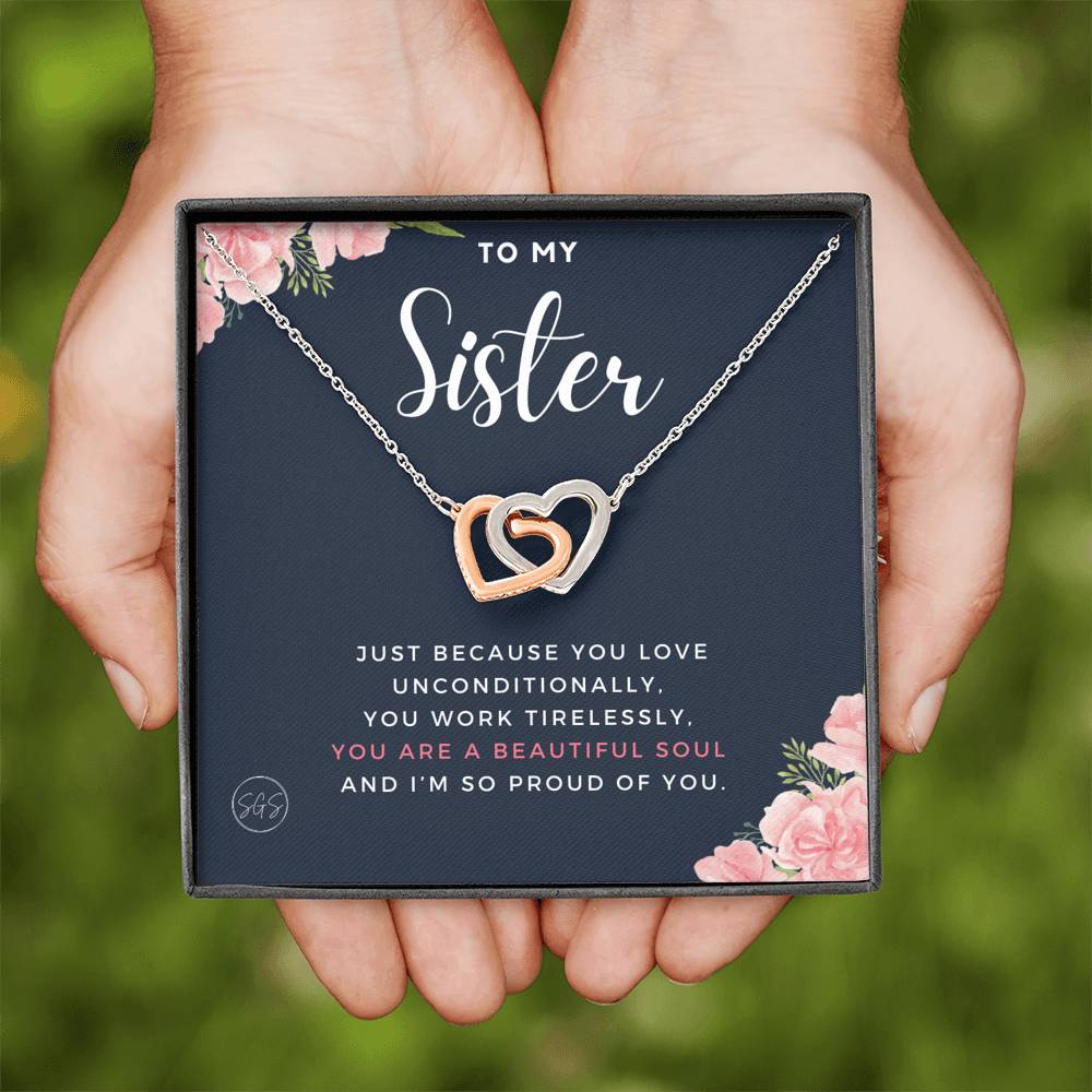 sister proud of you 0707j Hearts Necklace