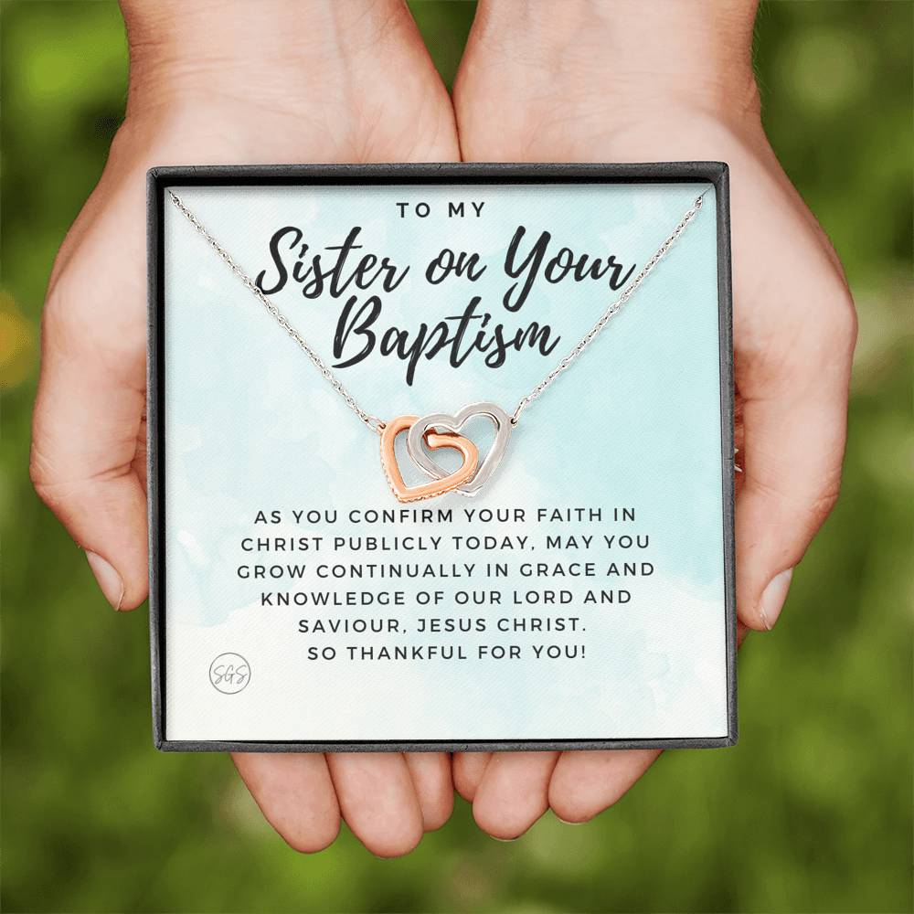 sister baptism 0707m Hearts Necklace