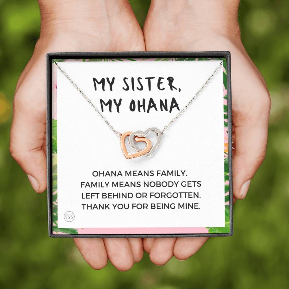 0929 ohana sister Hearts Necklace