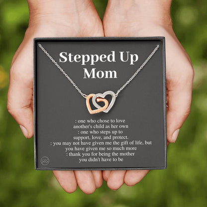 Stepped Up Mom | Gift for Stepmom, Bonus Mom, Stepmother, Mother's Day Present, Grandma, Second Mama, From Step Daughter Son, Christmas, Birthday, Foster 1105aH