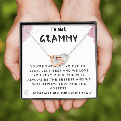 0928 To Grammy from Kids Hearts Necklace