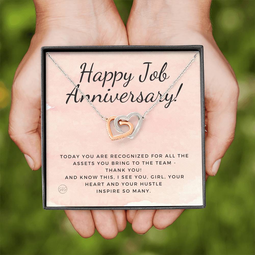 Job Anniversary 0707e Hearts Necklace