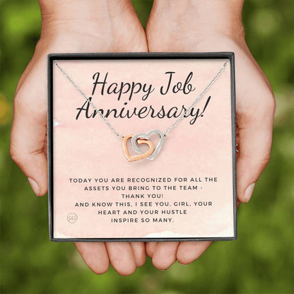 Job Anniversary 0707e Hearts Necklace