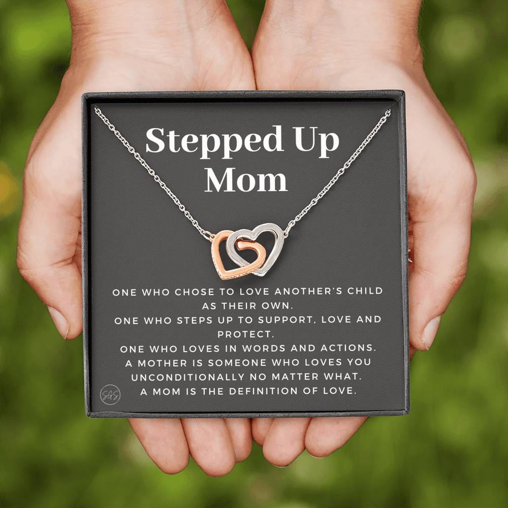 Stepped Up Mom | Gift for Stepmom, Bonus Mom, Stepmother, Mother's Day Present, Grandma, Second Mama, From Step Daughter Son, Christmas, Birthday, Foster 1105bH