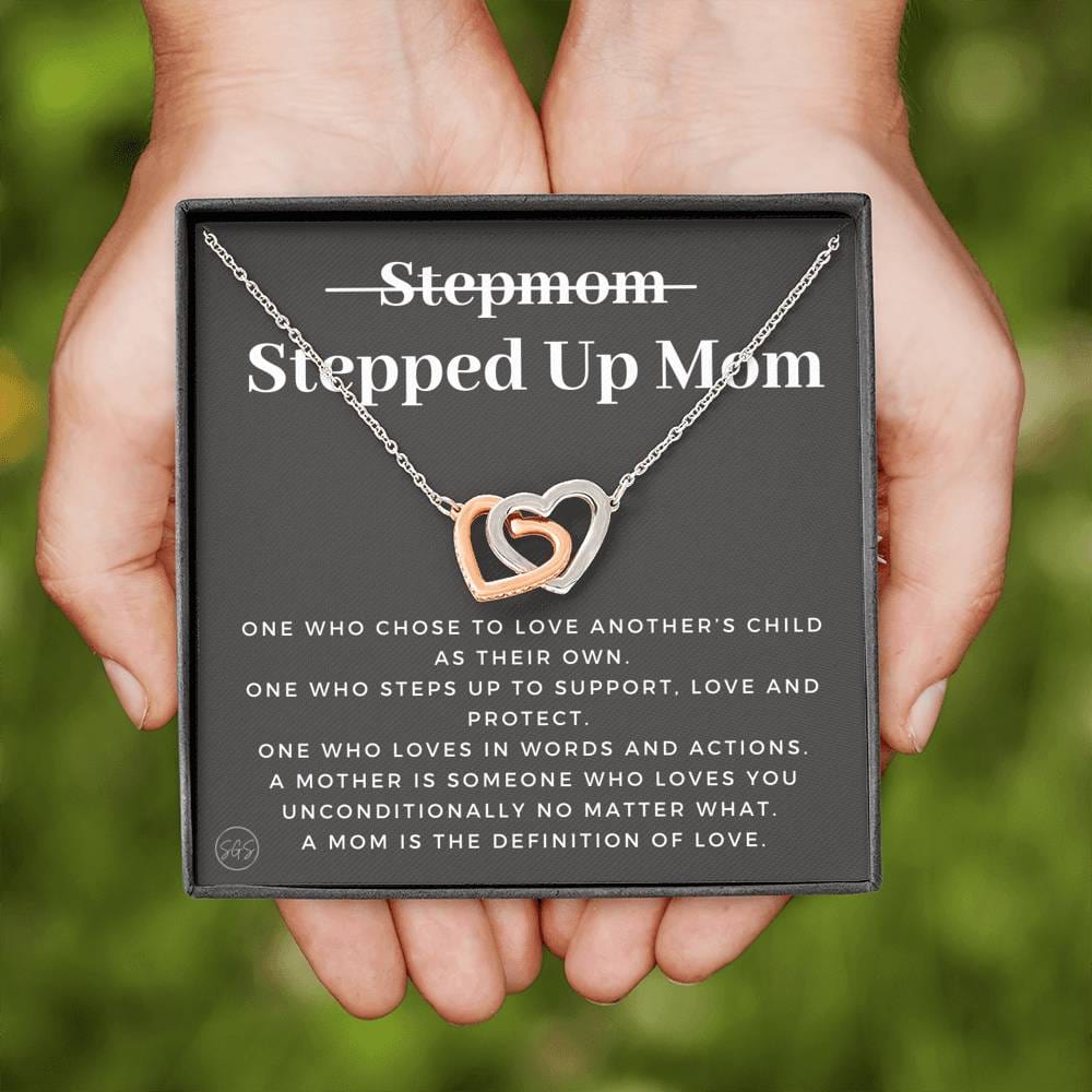 Stepped Up Mom | Gift for Stepmom, Bonus Mom, Stepmother, Mother's Day Present, Grandma, Second Mama, From Step Daughter Son, Christmas, Birthday, Foster 1105cH