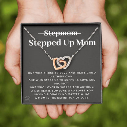 Stepped Up Mom | Gift for Stepmom, Bonus Mom, Stepmother, Mother's Day Present, Grandma, Second Mama, From Step Daughter Son, Christmas, Birthday, Foster 1105cH